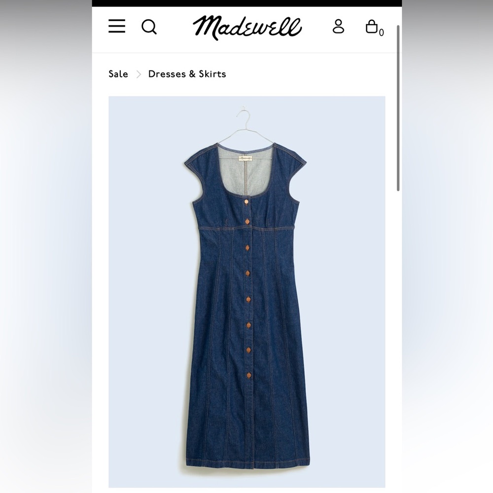 NWT Madewell Benton Wash Denim Midi
